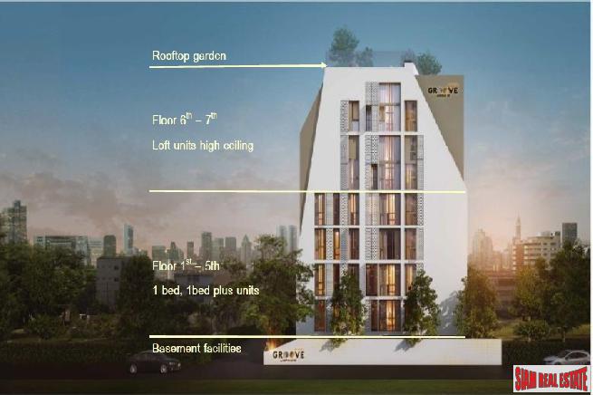 New Modern Low-Rise Condo with Unique Unit Types at Ladprao, Chatuchak - 5% Rental Guarantee for 3 Years! 1 Bed Plus Units-1