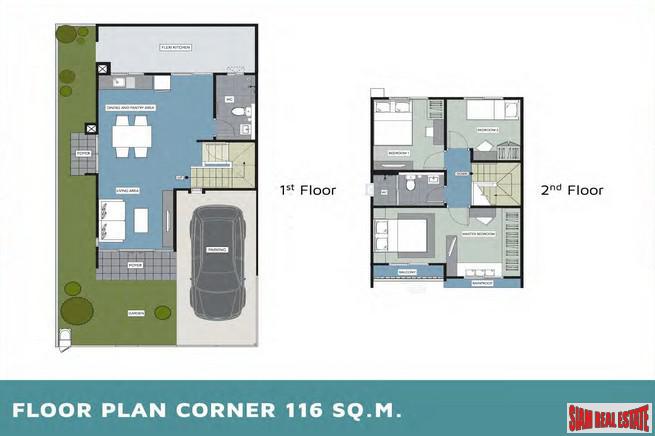 New Development of Modern Town Houses in Secure Estate with Excellent Facilities, close to Mega Bangna, Bang Phli