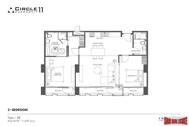 Circle Sukhumvit 11 | Newly Built Luxury High-Rise Condo at Sukhumit 11, BTS Nana - 2 Bed Unit - 15% Discount and Fully Furnished!-11
