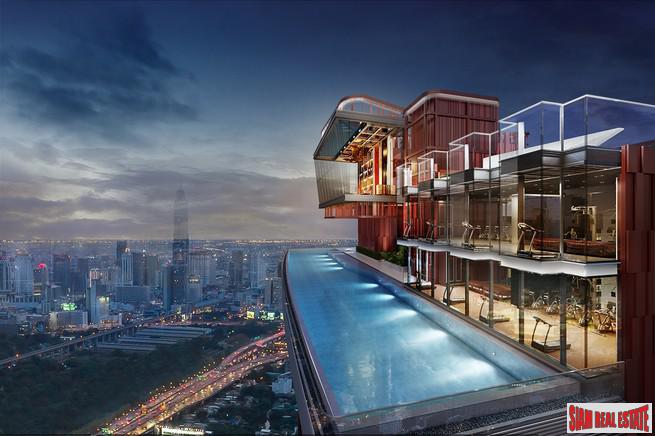 Nearing Completion is this High-Rise Condo with Huge Facilities and Unique Designs only 300 metres to MRT Phra Ram 9, Rama 9 Road - 2 Bed Units