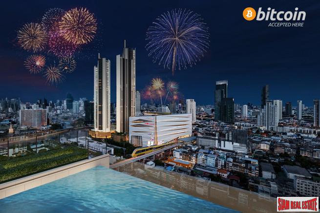 New Luxury Neo Classic Designed High-Rise at Charoennakorn close to Icon Siam, BTS Gold Line and the Riverside - 1 Bed Units - BitCoin Accepted as Payment!-0